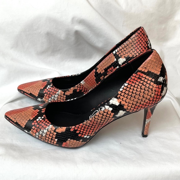 CALVIN KLEIN Gayle Snake High Heel Pumps - Picture 6 of 10